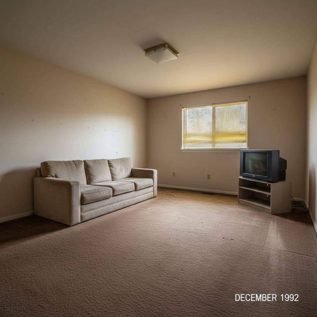 Plain dated living room before AI interior design transformation