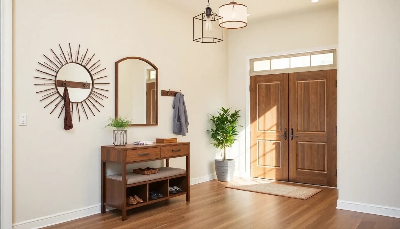 AI entryway design with modern console table and welcoming decor